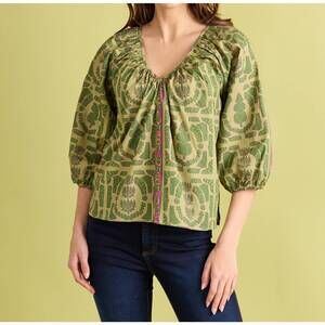 NEW DOUBLE A beatrice top in topiary top